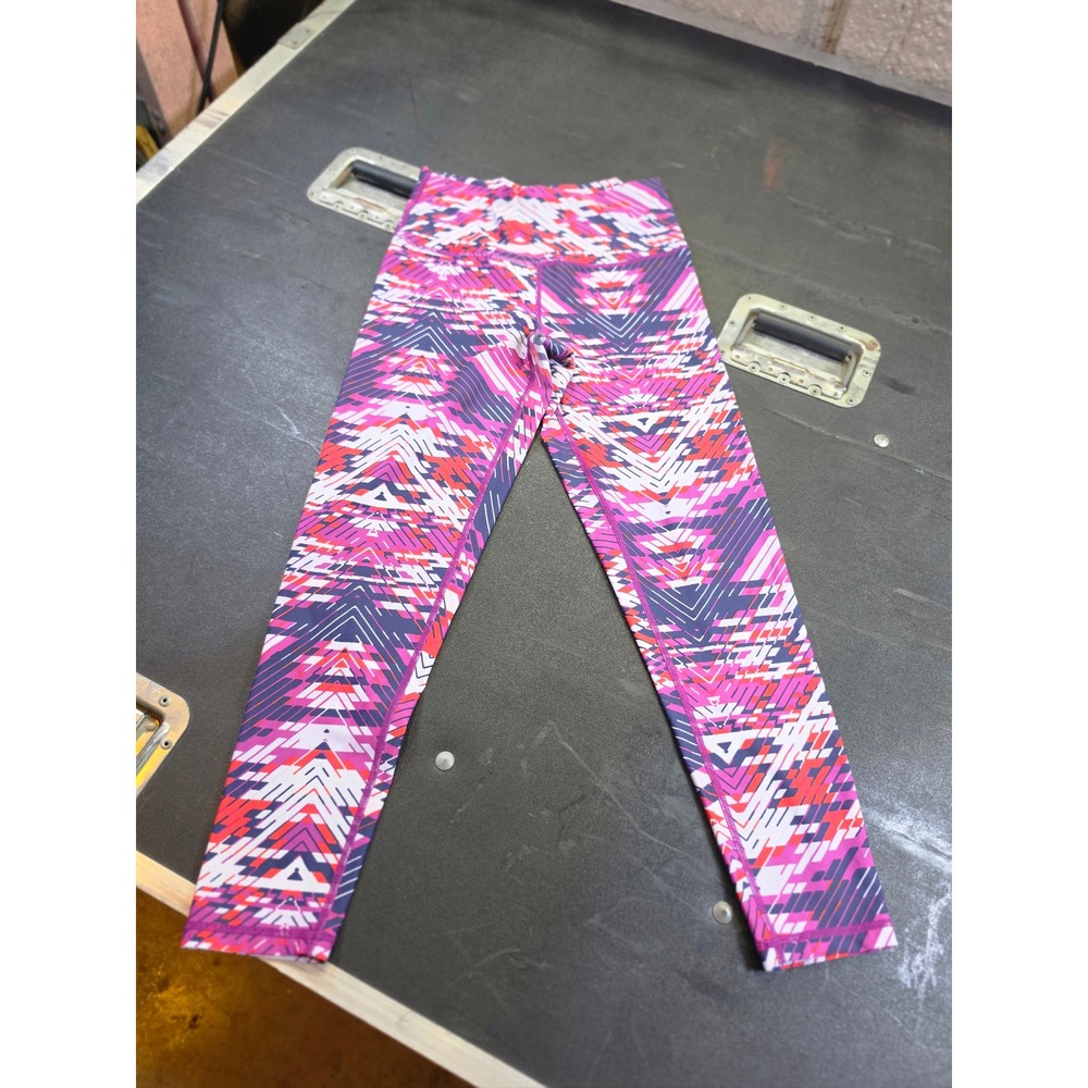 Aerie Chill Play Move Leggings Medium Pink Purple Geometric Tribal High Waist